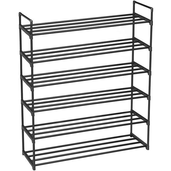 13 Tubes, One Layer, Four Tube, Six Layer Shoe Rack, Black Inkedjoy