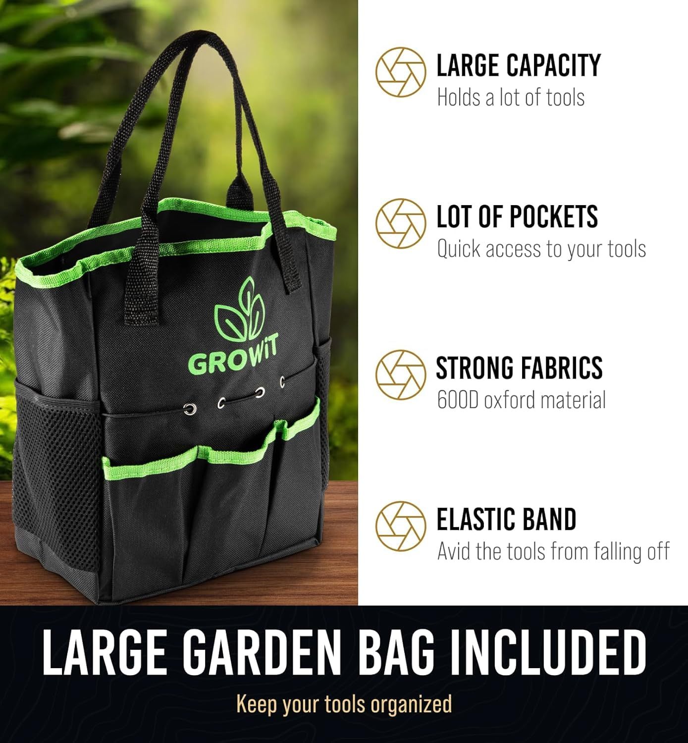 Heavy Duty Garden Tools 9Pieces Set - Rust Proof, Ergonomic Gardening Hand Tools Inkedjoy