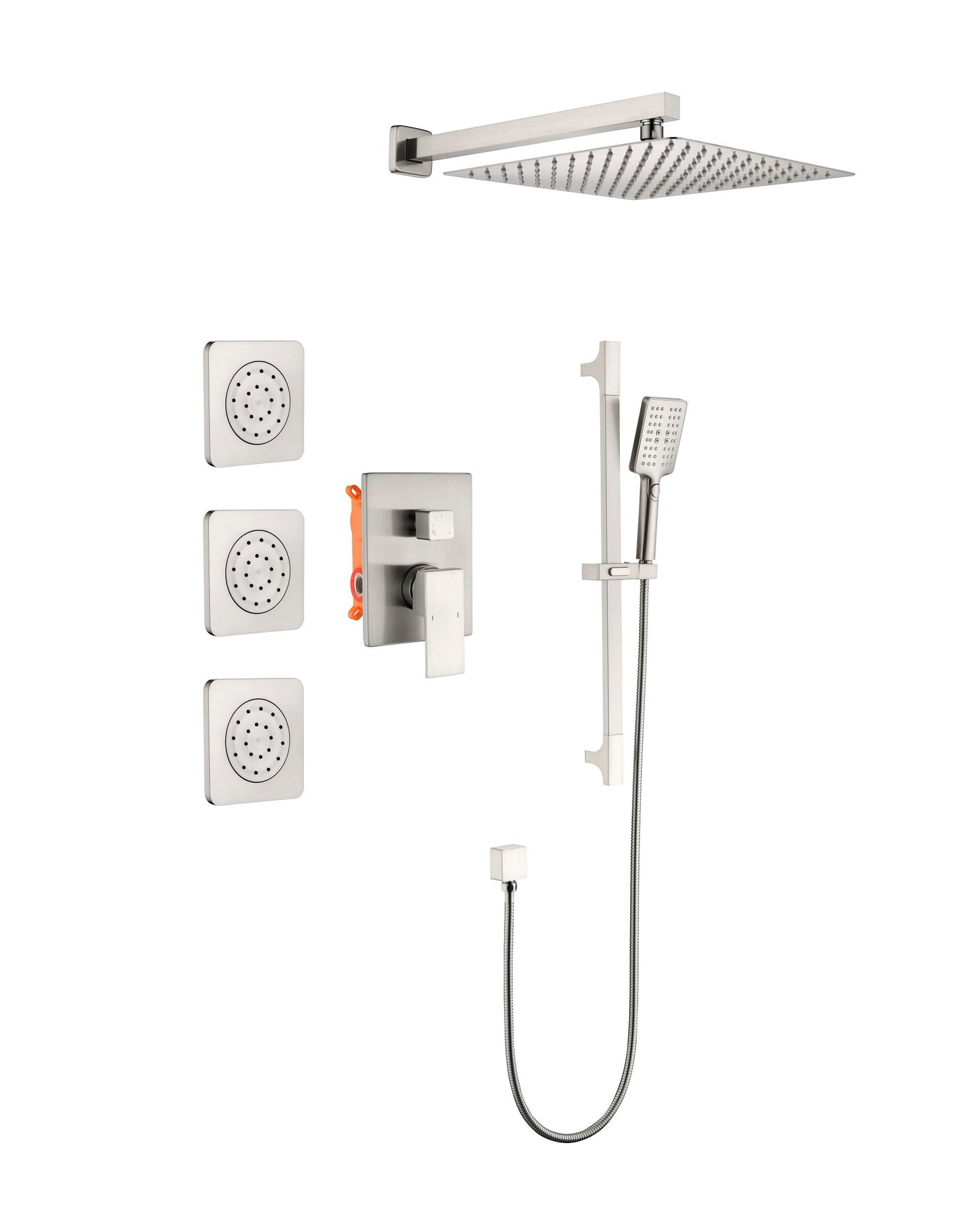 Shower System With Hand Held, Slide Bar, Sprayer Inkedjoy