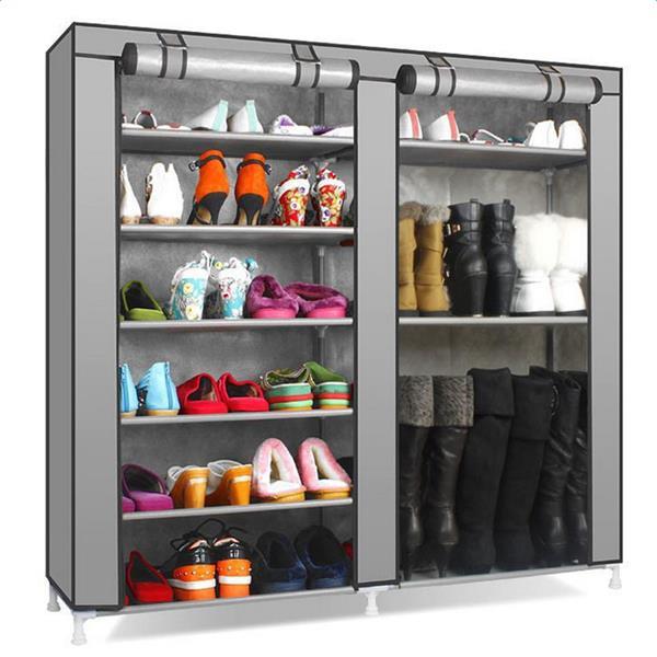 Double Row 9-grid Non-woven Shoe Cabinet Inkedjoy