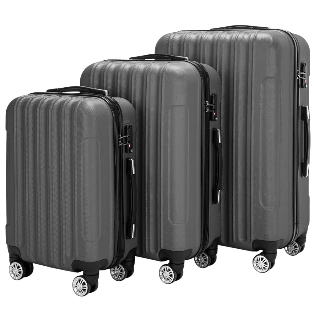 3-in-1 Swivel Wheel With Handle Trolley Case - Dark Gray Inkedjoy