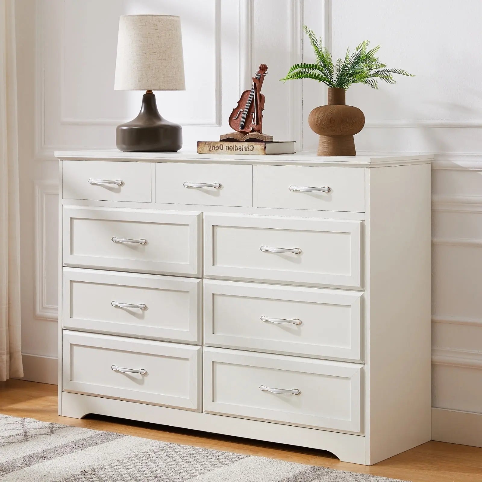 Bedroom 9-Drawer Dresser With Antique Handles, Wood Chest For Kids Room My Store