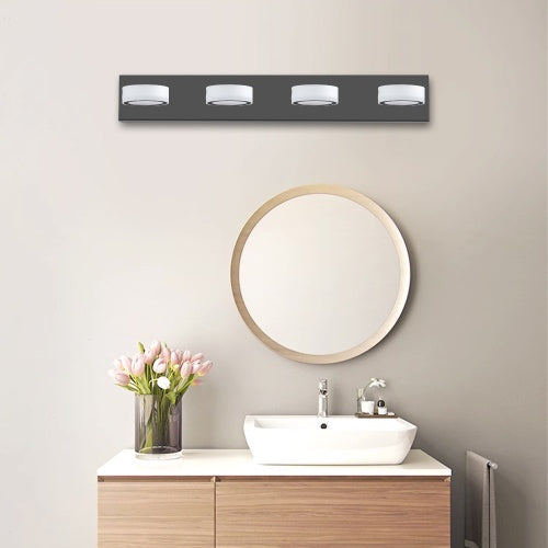 LED Modern Black 4 Light Vanity Light Fixture Mirror Bathroom Wall Light Inkedjoy