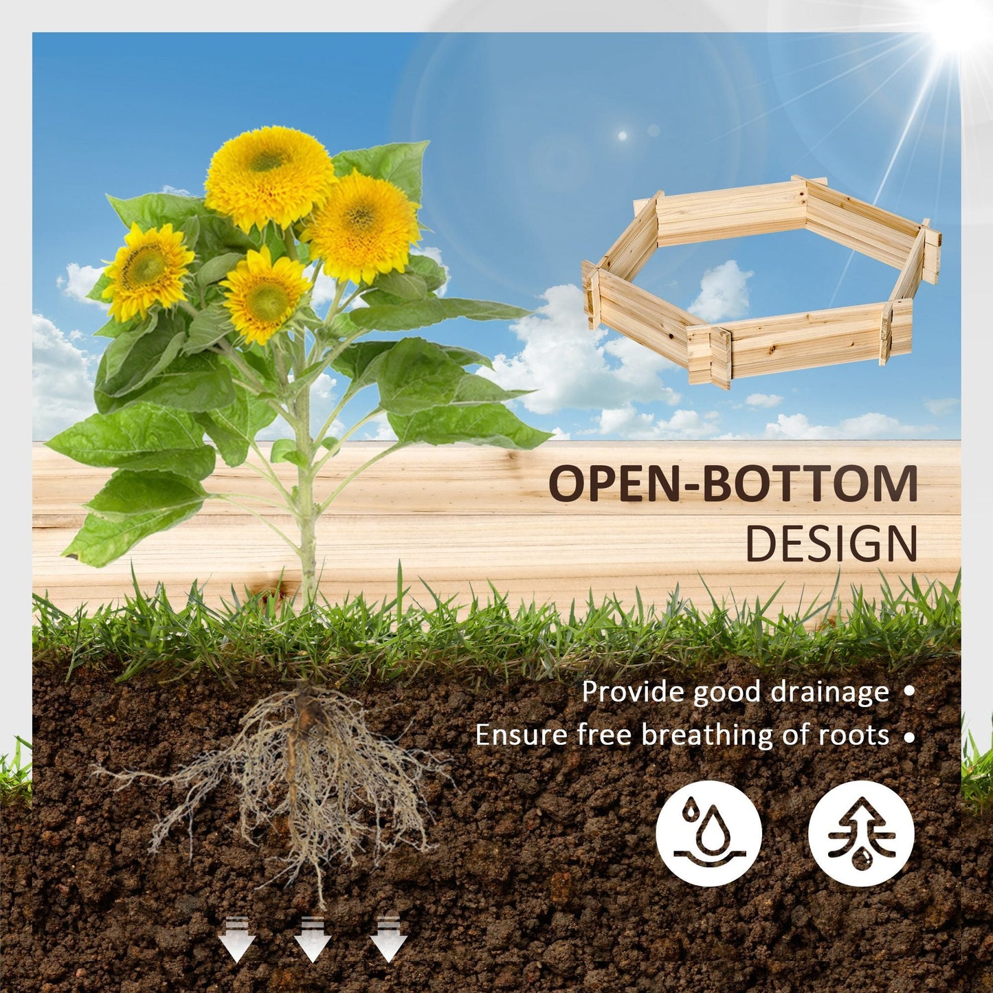 Screwless Raised Garden Bed, Hexagon Planter Box Inkedjoy