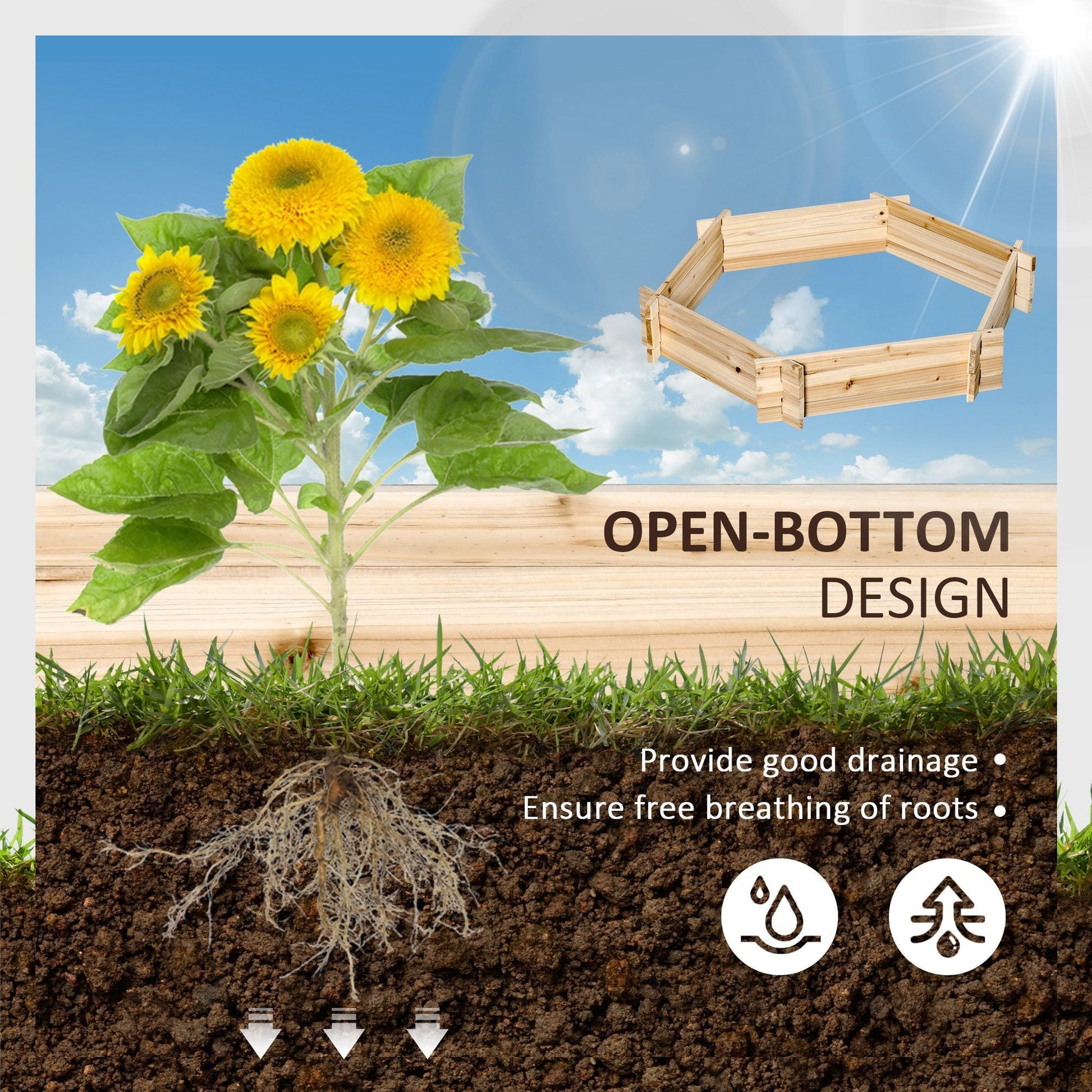 Screwless Raised Garden Bed, Hexagon Planter Box Inkedjoy