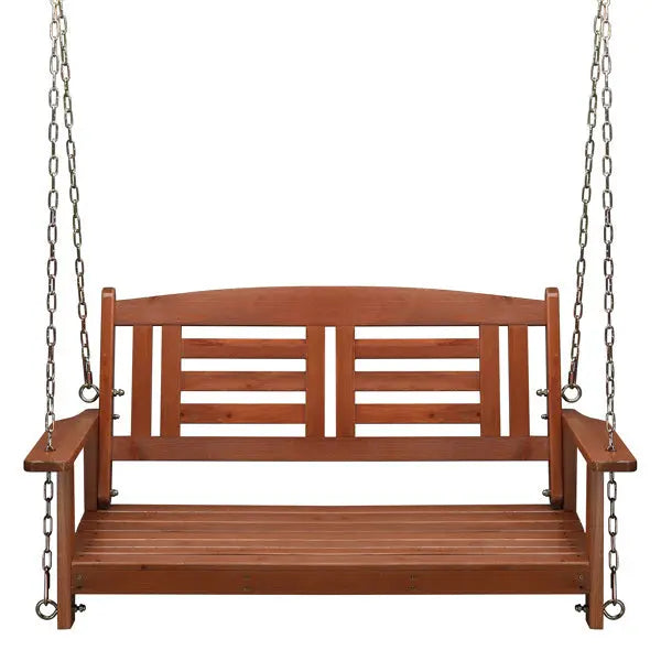 Red Brown Iron Chain Double Wooden Swing My Store