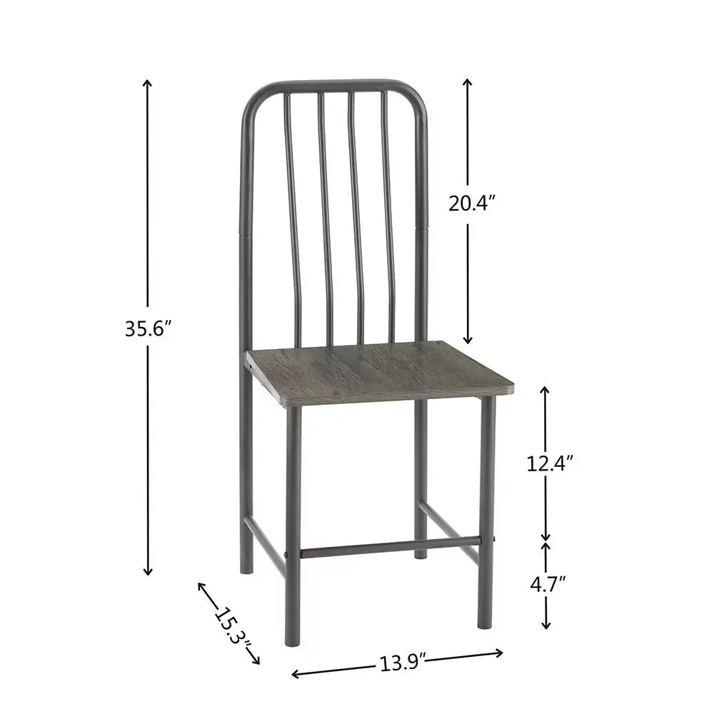 Dining Table Set For 2 People, Square Glass Tempered Dining Table With 4 Legs And 2 Metal Chairs My Store