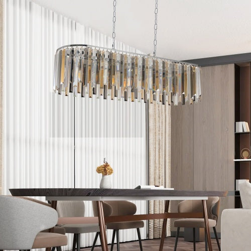 Modern Oval Crystal Chandelier Luxury Home Decor Fixtures Inkedjoy