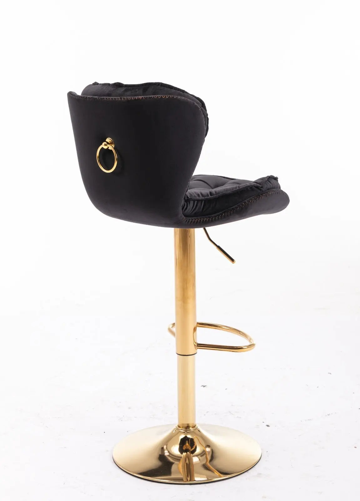 Set Of 2 Bar Stools Chrome Base, Swivel, Adjustable Height, Velvet My Store