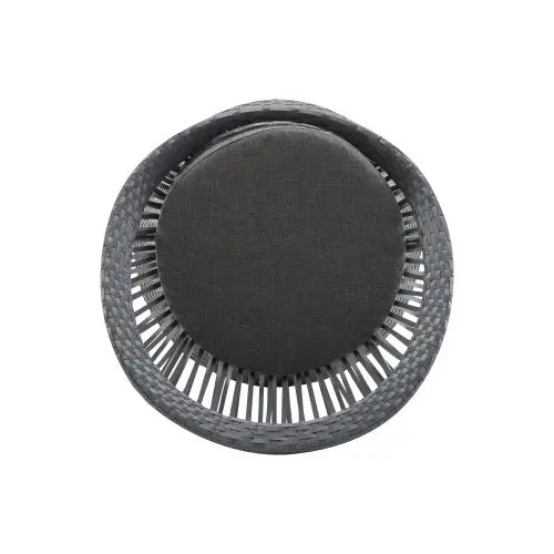 Set Of 2 26.7 Modern Gray Wicker Lounge Chair With Rattan And Iron Frame, Featuring A Stylish Round Design, Perfect For Living Room, Patio, Or Balcony Relaxation My Store