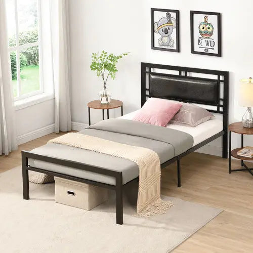 Twin Size Metal Bed Sturdy System Metal Bed Frame ,Modern Style And Comfort To Any Bedroom My Store