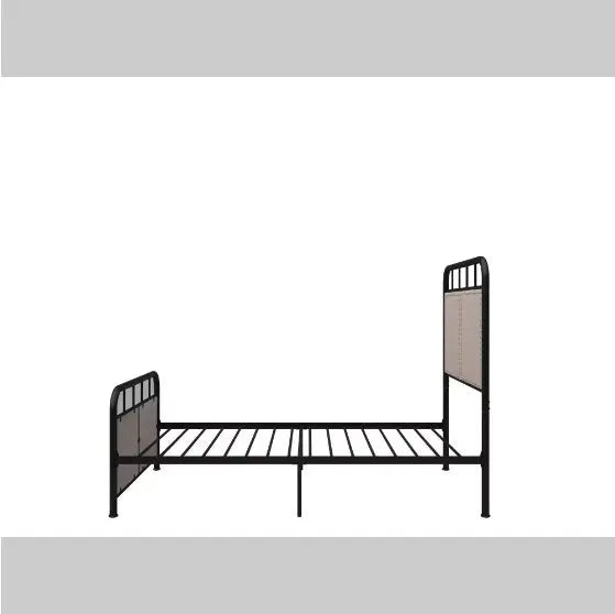 Double-size Linen Upholstered Platform Metal Bed Frame My Store
