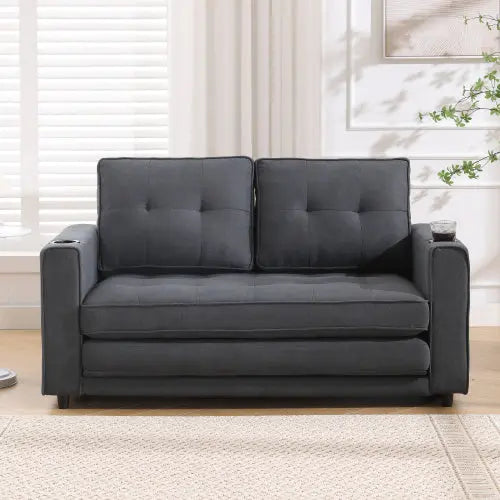 3-in-1 Upholstered Futon Sofa Convertible Sofa Bed My Store