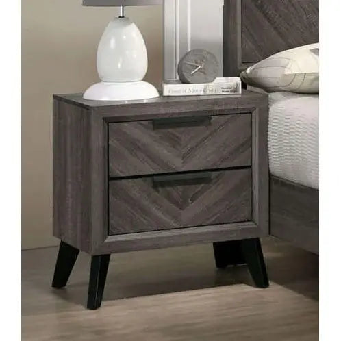 Gray Color 1pc Nightstand Bedroom Replicated Wood Grain My Store