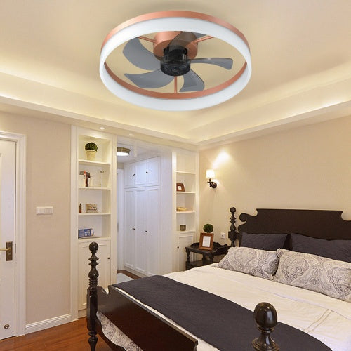 Ceiling Fan With Light Dimmable LED Recessed Mount Slim Modern Ceiling Fan Inkedjoy