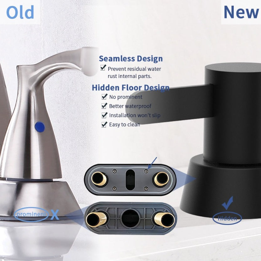 2 Handles Bathroom Sink Faucet- Matte Black Ohberri