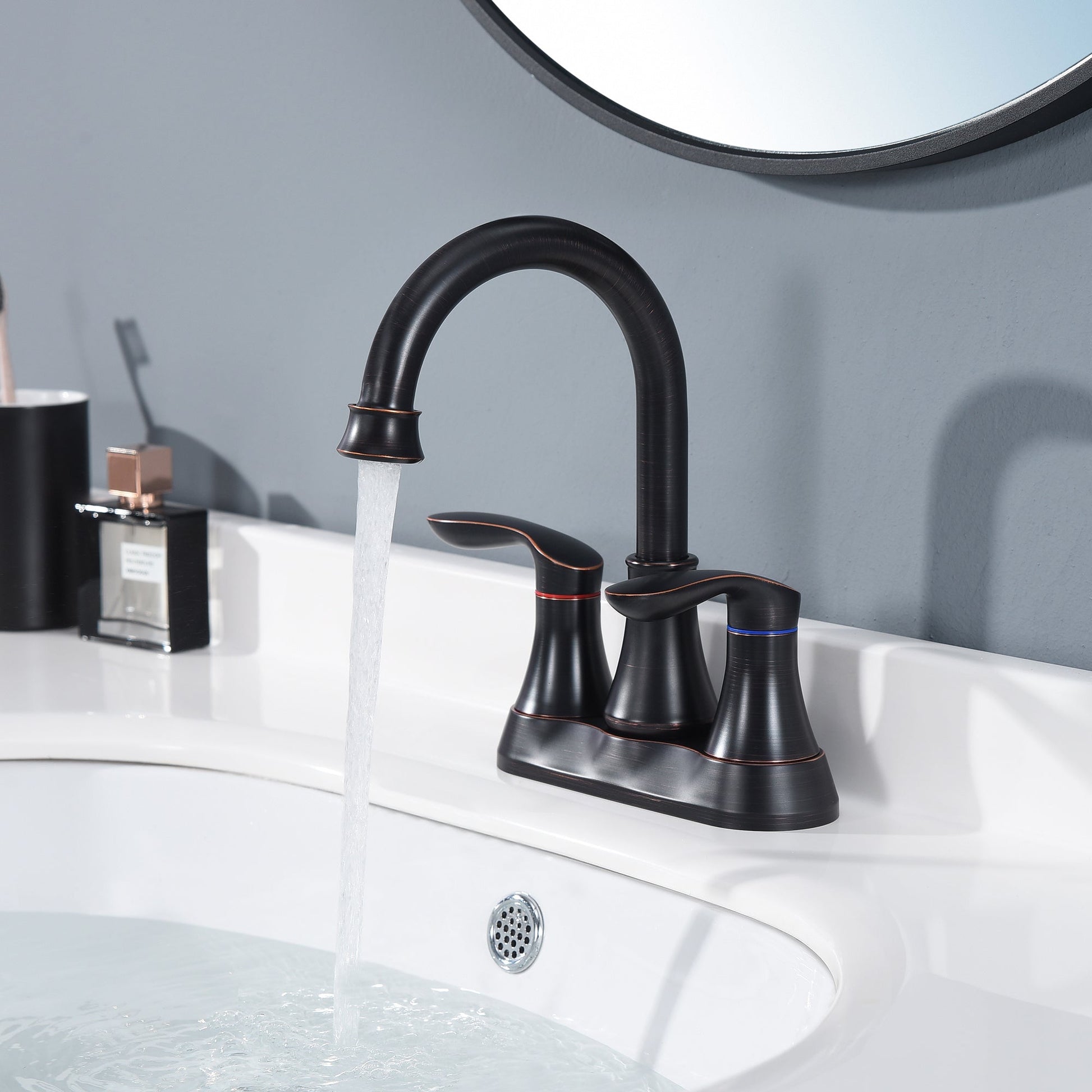 2-Handle 4-Inch Oil Rubbed Bronze Bathroom Faucet Ohberri