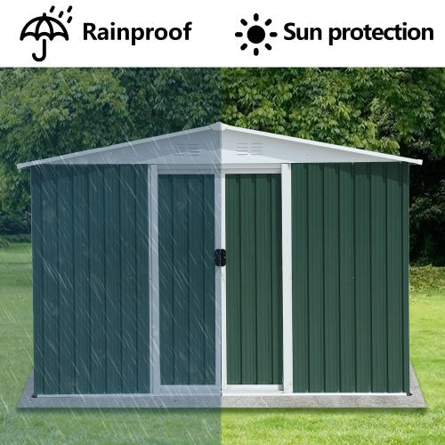 8x6 Feet Apex Roof Dark Grey With Aluminum Alloy Frame And Sliding Door Inkedjoy