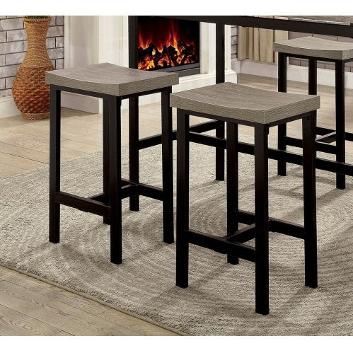 5 Pc Counter Height Table Set Two Tone Design Black Gray Dining Chairs Inkedjoy