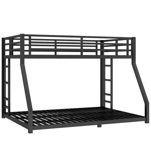 Metal Full XL Over Queen Bunk Bed -Black My Store