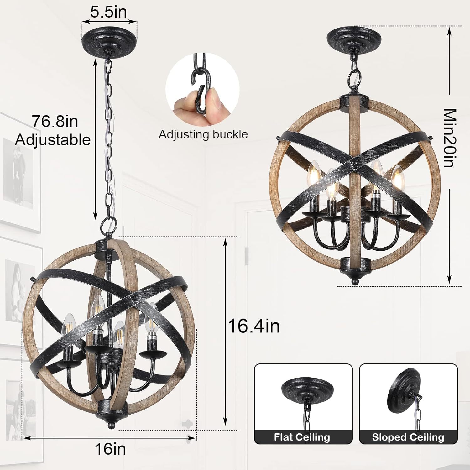 Chandelier Height Adjustable Inkedjoy
