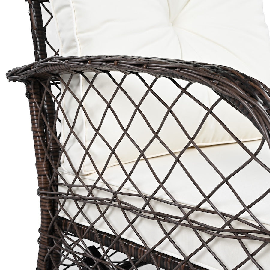 3-piece Outdoor Chair&Table Set Chat Set 2-person Rattan Seating Group Inkedjoy