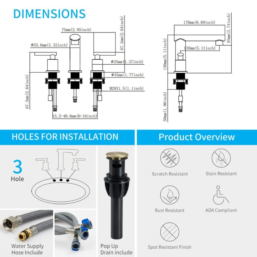 Brushed Gold Bathroom Faucet My Store