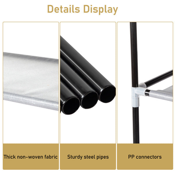 Double Row 10-ply Non-woven Shoe Cabinet,Grey Inkedjoy