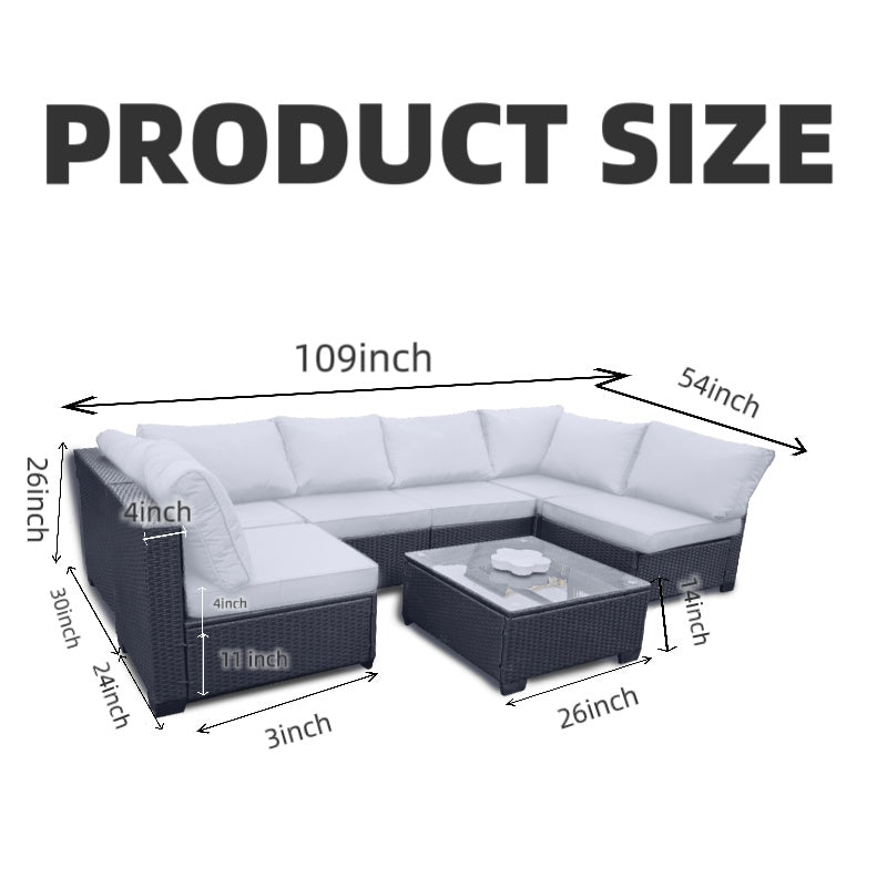 Outdoor Recreation, Courtyard Garden, Rattan Table And Chair Combination Inkedjoy