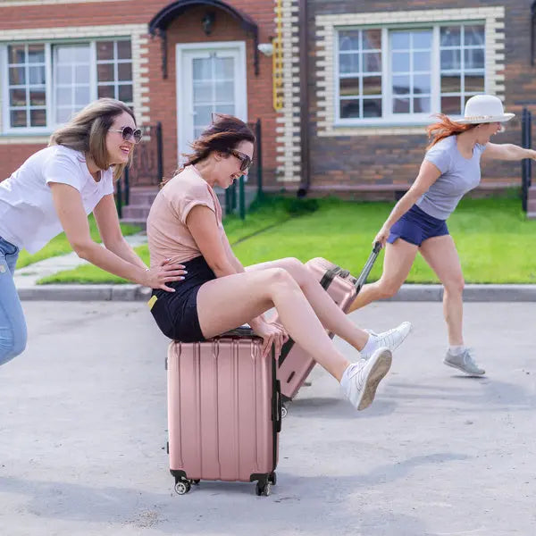 Three In One Set Of Vertical Striped Suitcase Inkedjoy