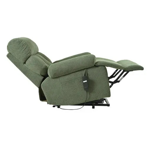Over sized Power Lift Recliner Chair With Remote Control,Side Pocket -Dark Green My Store