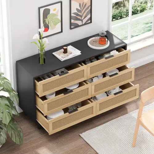 Rattan 6 Drawer Dresser My Store