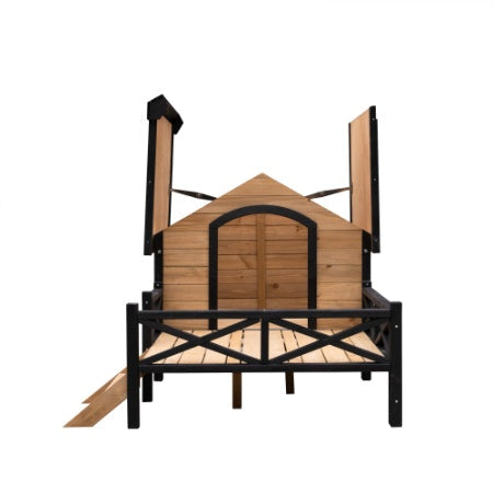 Outdoor Large Wooden Cabin House Style Wooden Dog Kennel With Porch My Store