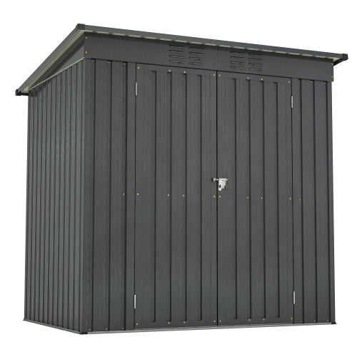 6 X 4 Ft Outdoor Storage Shed- Black Inkedjoy