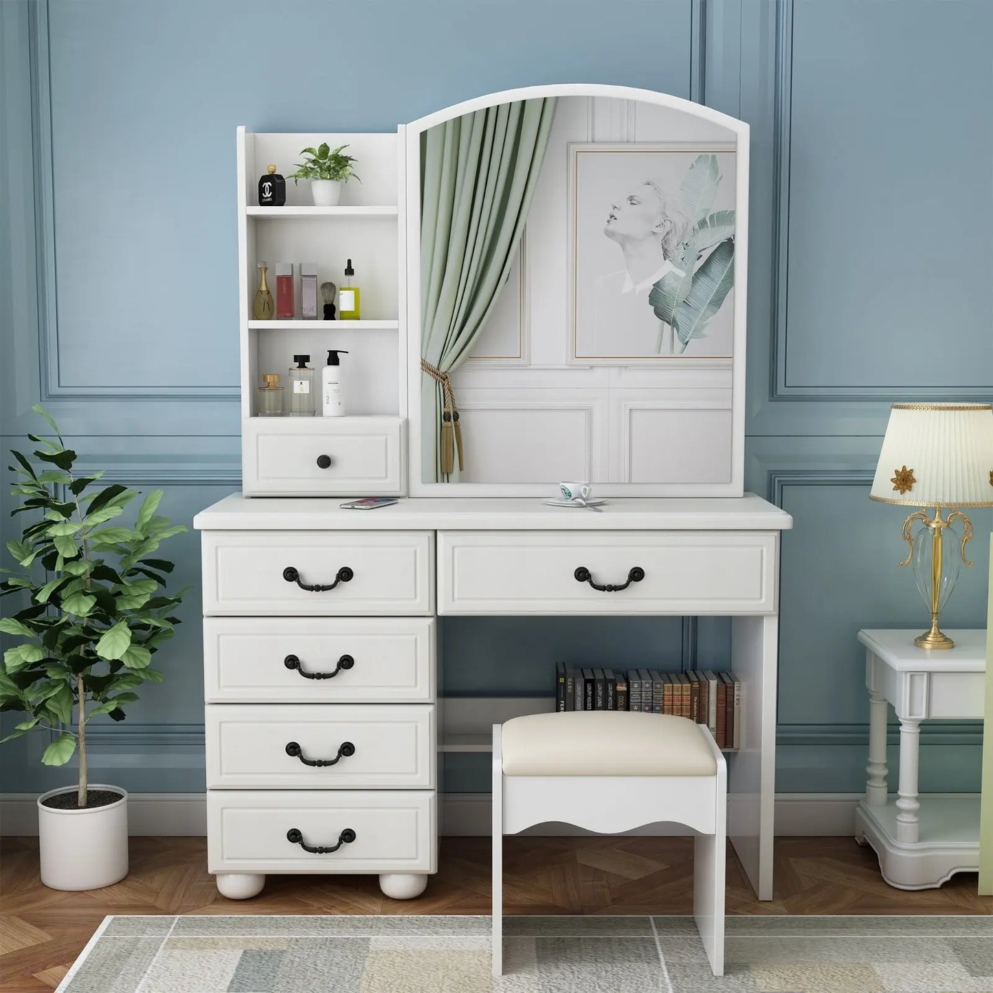 Vanity Desk With Mirror & Lights My Store