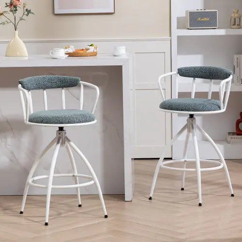 26 Swivel Counter Height Bar Stool, Set Of 2- Fabric Seat With Metal Frame, Modern Industrial Design Bar Chairs For Kitchen Island, Dining Room, Home Bar, Counter Seat My Store