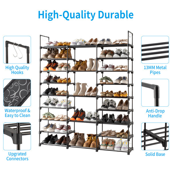 3 Rows And 9 Layers With Hooks Can Hold 50 Pairs Of Shoe Racks Inkedjoy