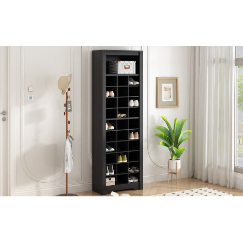 Stylish Design 30 Shoe Cabinet Console, Modern Black Inkedjoy