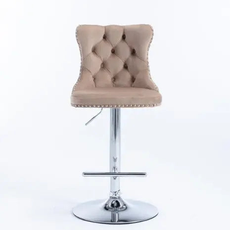 2-piece Set Of Rotating Velvet Bar Stools My Store