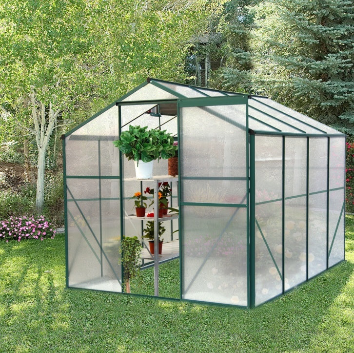 Polycarbonate Greenhouse,6'x 8' Heavy Duty Walk-in Plant Garden Greenhouse Inkedjoy