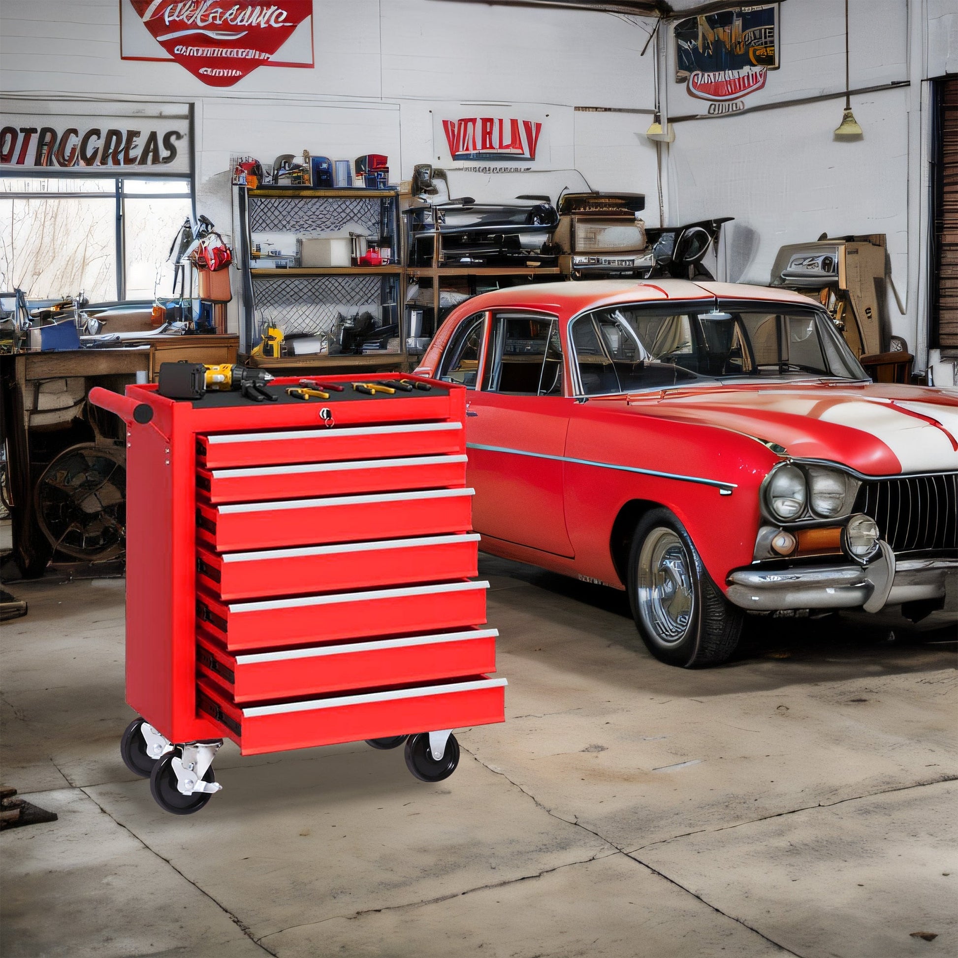7 Drawers Tool Cabinet Inkedjoy