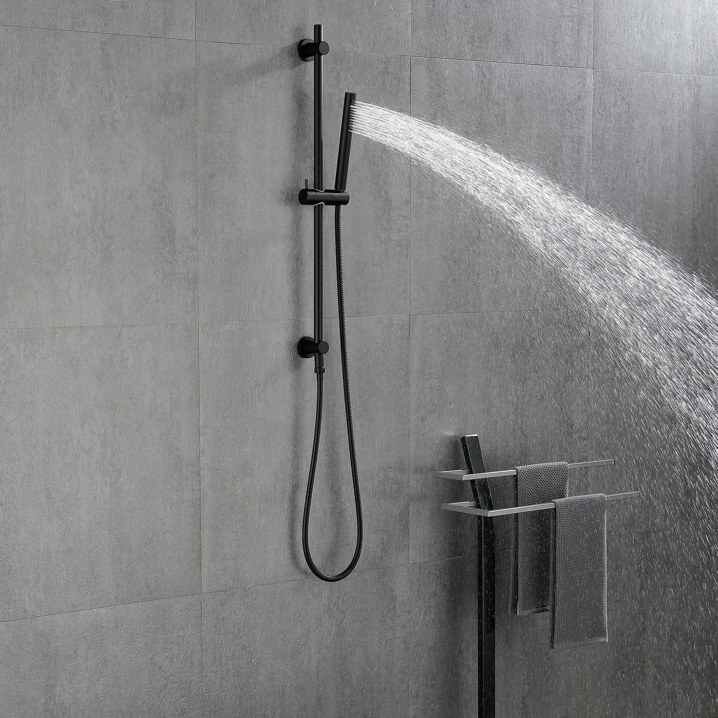 Handheld Shower head With 28 Inch Slide Bar And 59 Inch Hose Inkedjoy