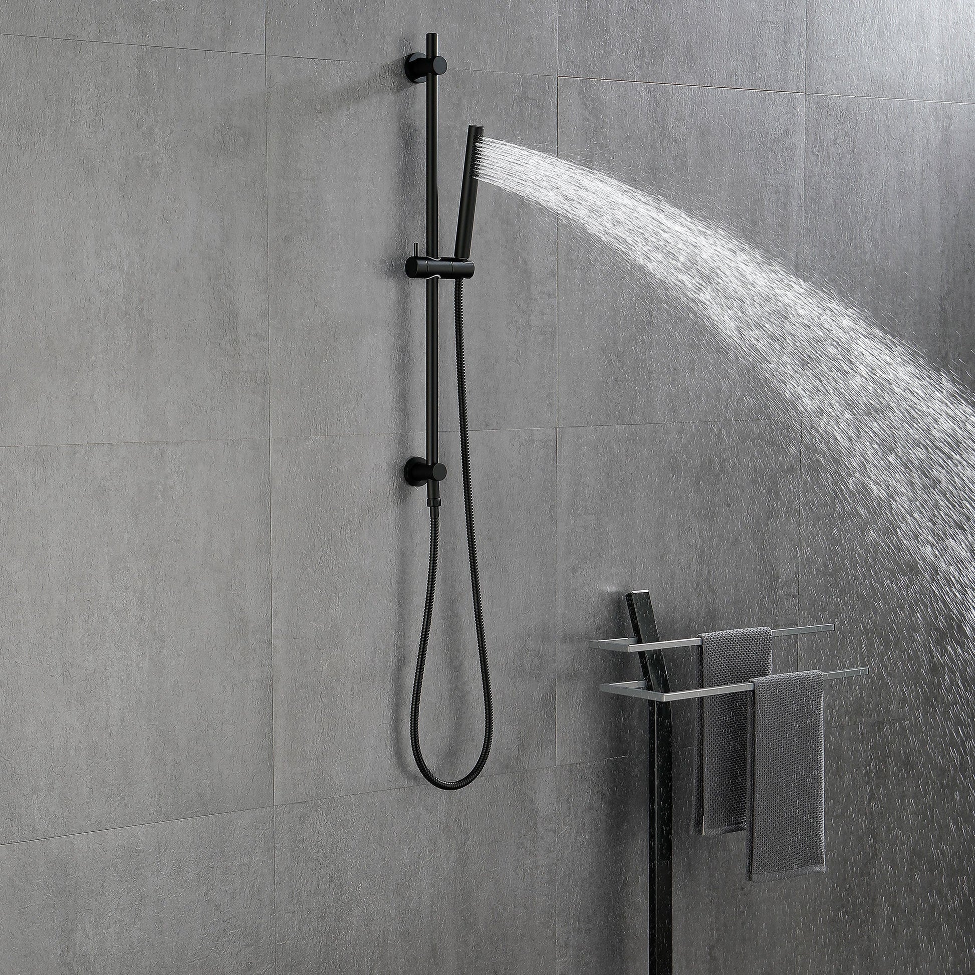 Handheld Shower head With 28 Inch Slide Bar And 59 Inch Hose Inkedjoy