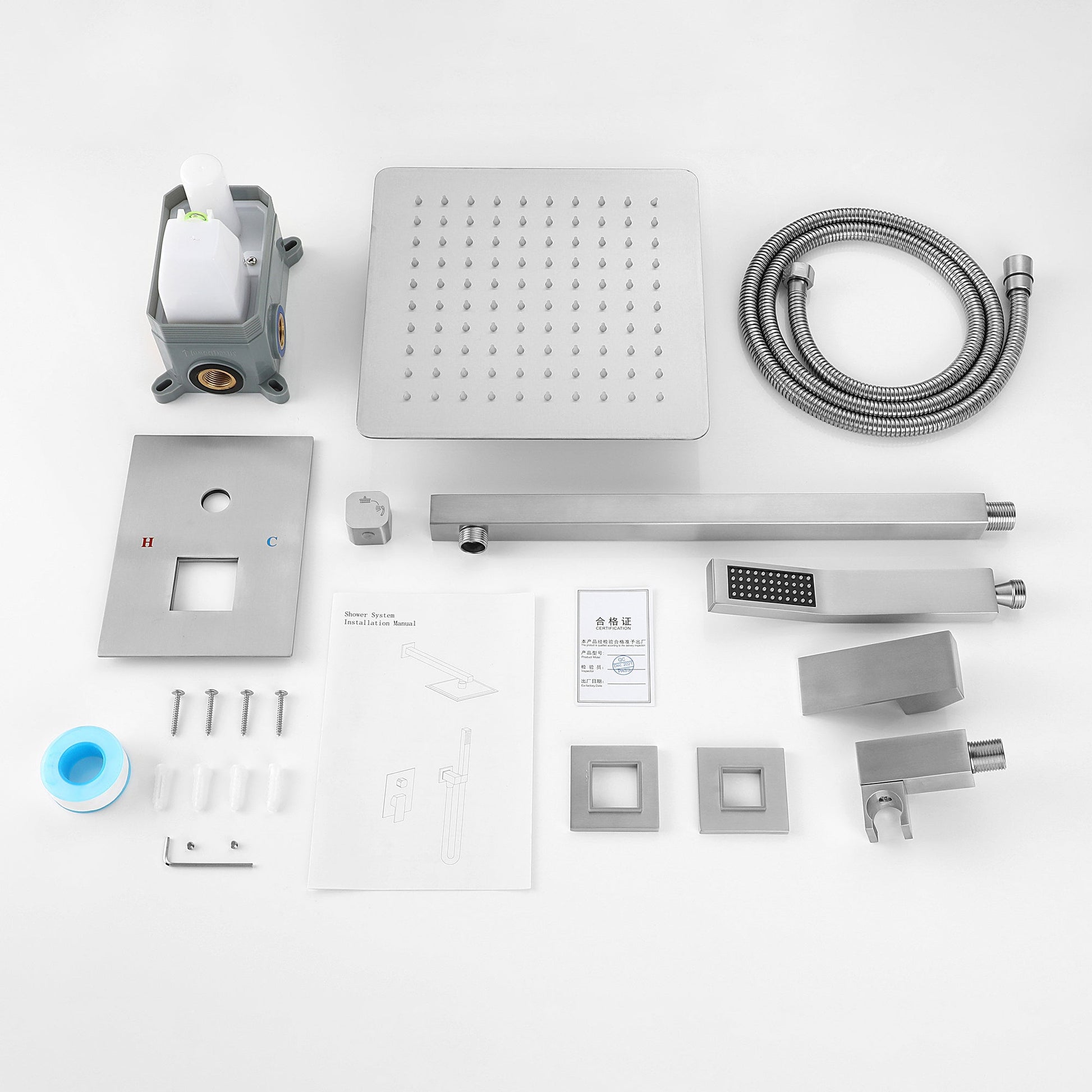 10 Inch Bathroom Luxury Rain Shower Hybrid Shower Head Inkedjoy