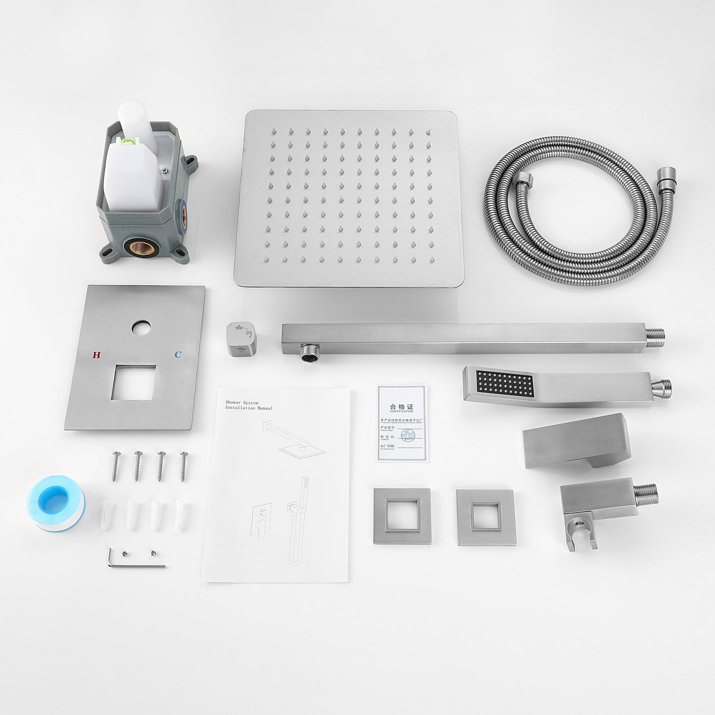 10 Inch Bathroom Luxury Rain Shower Hybrid Shower Head Inkedjoy