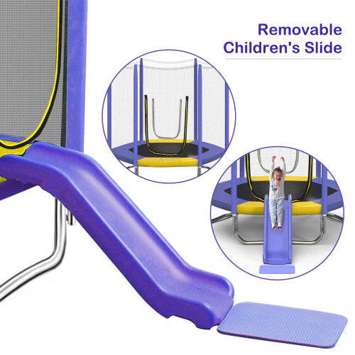 7FT Trampoline For Kids With Safety Enclosure Net, Slide And Ladder My Store