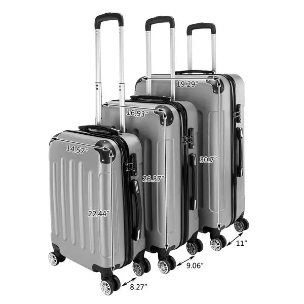 3-in-1 Portable ABS Trolley Case Inkedjoy