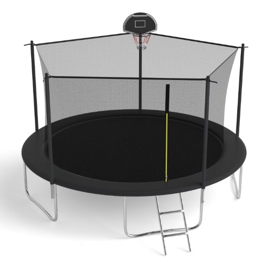 14 FT TRAMPOLINE INSIDE SAFETY NET WITH BASKETBALL HOOP My Store