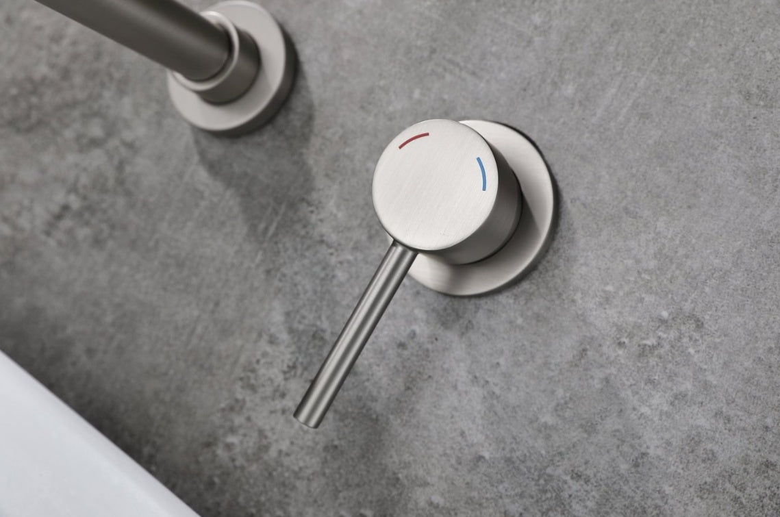 Wall Mount Faucet For Bathroom Sink Or Bathtub- Brushed Nickel Ohberri