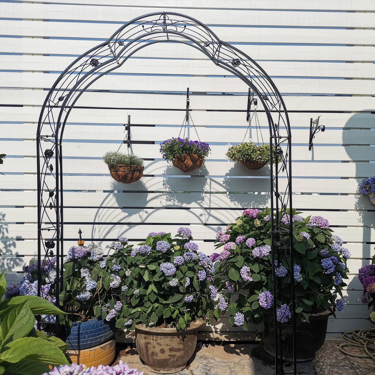 Metal Garden Arch Assemble Freely With 8 Styles Arbor Trellis Climbing Plants Outdoor Inkedjoy